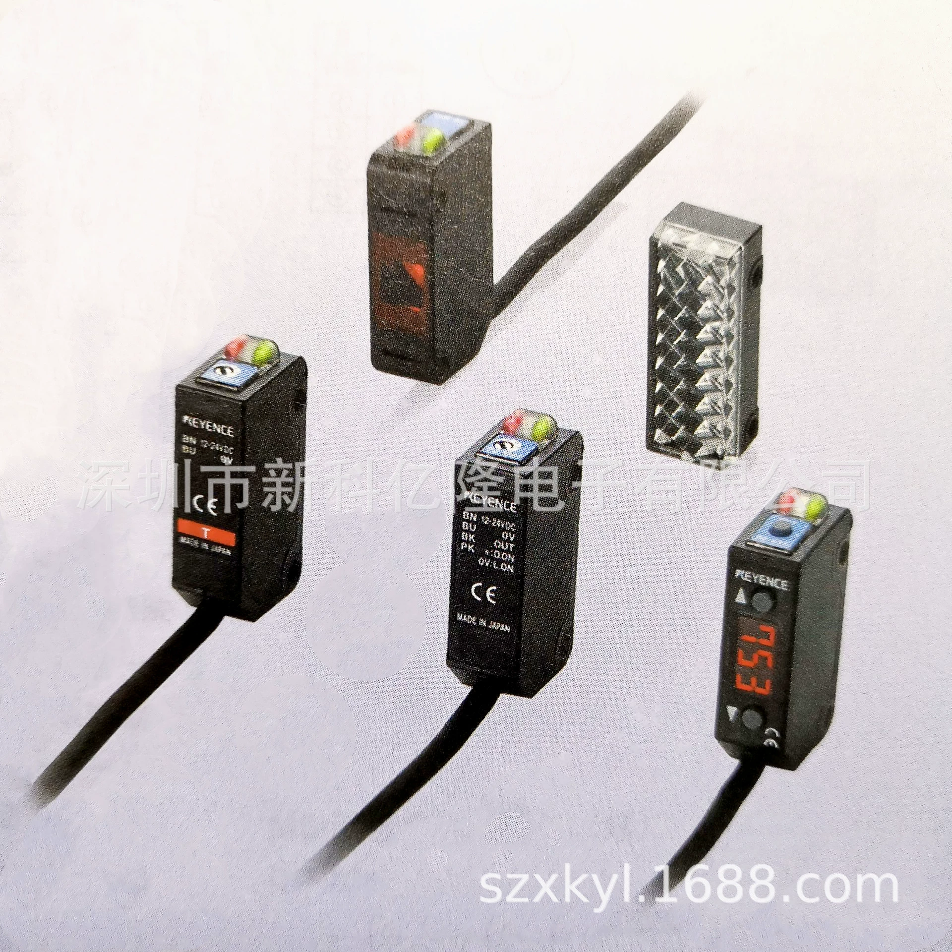 Оптический датчик KEYENCE PZ-M15, квадратный отражательный, кабельный, NPN