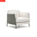 休闲沙发椅金属脚轻奢简约现代皮布沙发设计师家具单人位