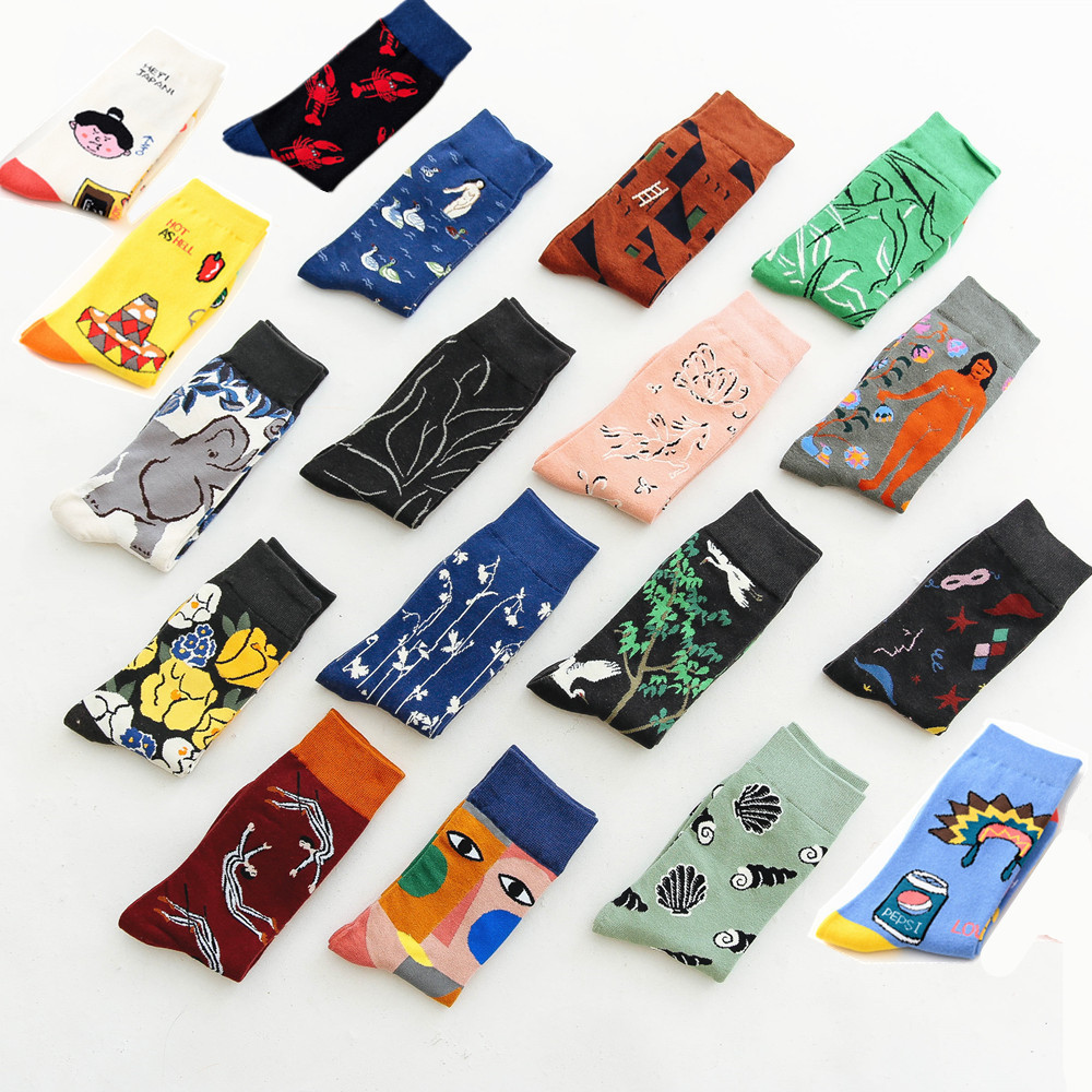 Meias crew mulher estampado floral estilo skateboard urbano_voghion.com