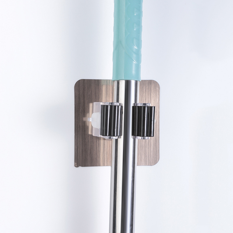 Fuerte fregona clip gancho rack pegatinas sin costuras al por mayor fregona rack Punch-libre pared colgante fregona hebilla titular