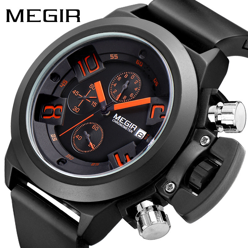 Men's Multifunctional Watch Sports Silicone Strap Waterproof Calendar Stone British Style_voghion.com