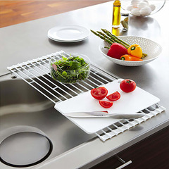 Modern simple tableware drain rack, fruit and vegetable drain rack, kitchen iron folding sink drain rack
