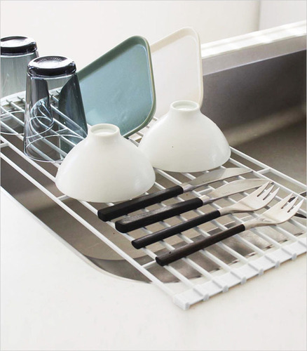Modern simple tableware drain rack, fruit and vegetable drain rack, kitchen iron folding sink drain rack