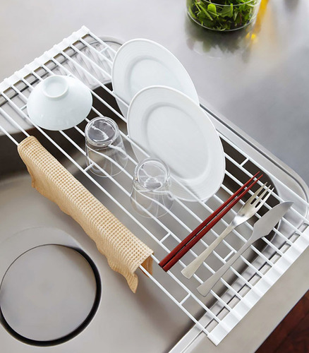 Modern simple tableware drain rack, fruit and vegetable drain rack, kitchen iron folding sink drain rack