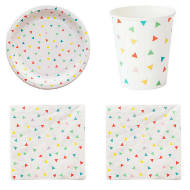 New Color Triangle Party Tableware Disposable Paper Tray Paper Cup Paper Towel Small Fresh Party Dish Disc Straw New Color Triangle Party Tableware Disposable Paper Tray Paper Cup Paper Towel Small Fresh Party Dish Disc Straw