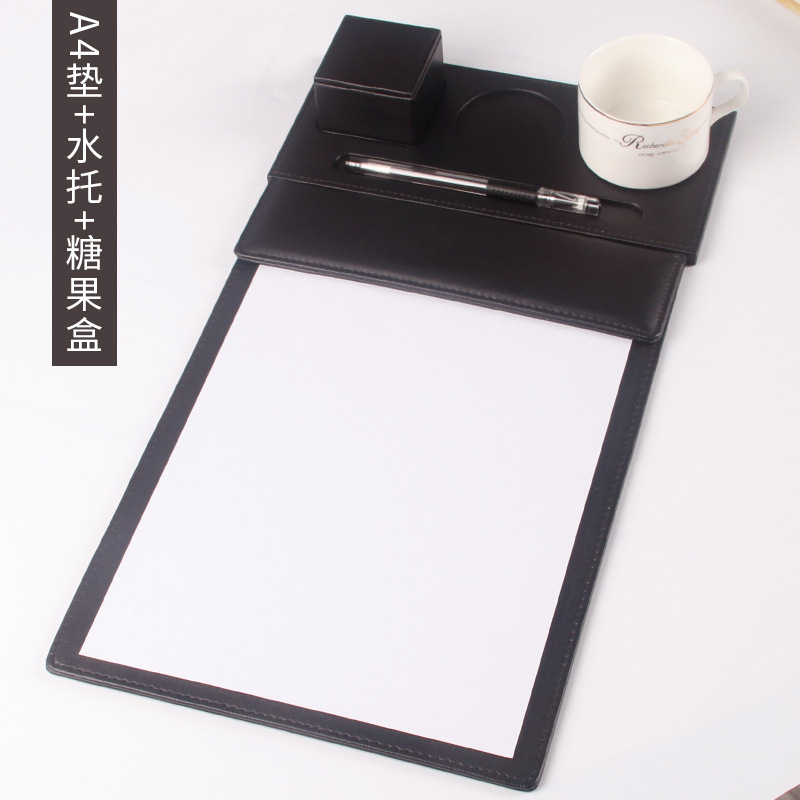 컵 홀더 + 캔디 박스 + A4 패드 [다크 브라운]