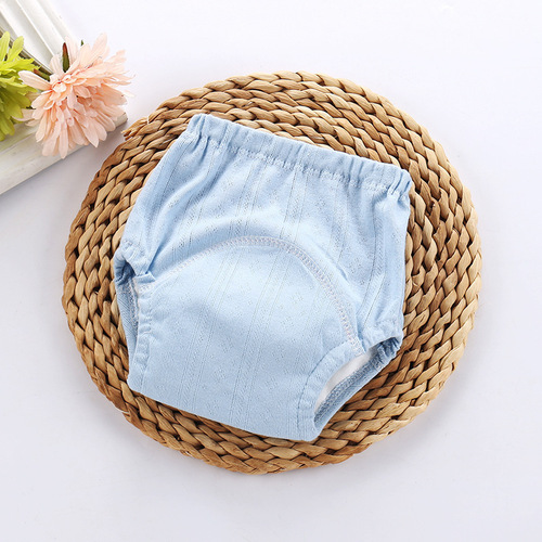 Ribbed children's waterproof learning pants 4-layer cotton gauze infant training pants children's diaper pocket baby cloth diapers