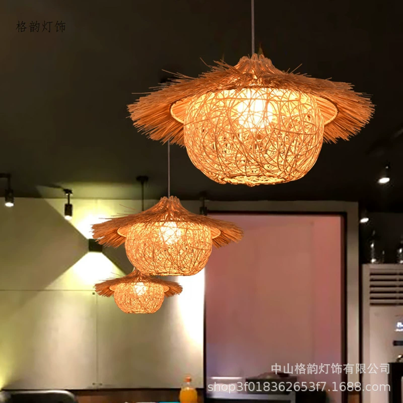 Creative ceiling lamp for living room, woven lights, Chinese style