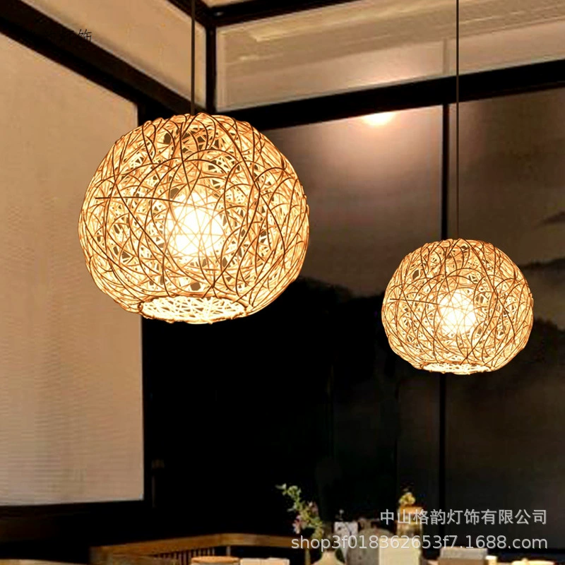 Creative ceiling lamp for living room, woven lights, Chinese style