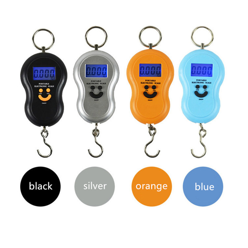 50kg手提电子秤便携买菜钓鱼挂钩秤快递秤口袋行李 葫芦秤A04背光