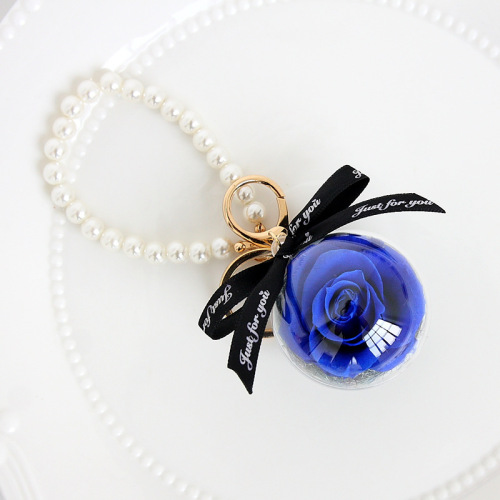 Preserved flower keychain car hanging finished flower ball bag hanging ornaments Valentine's Day gift souvenir Teacher's Day gift