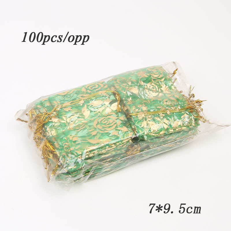 楚香恋束口纱袋 库存现货烫金纱袋 7*9.5cm珠宝首饰纱袋 随机发货