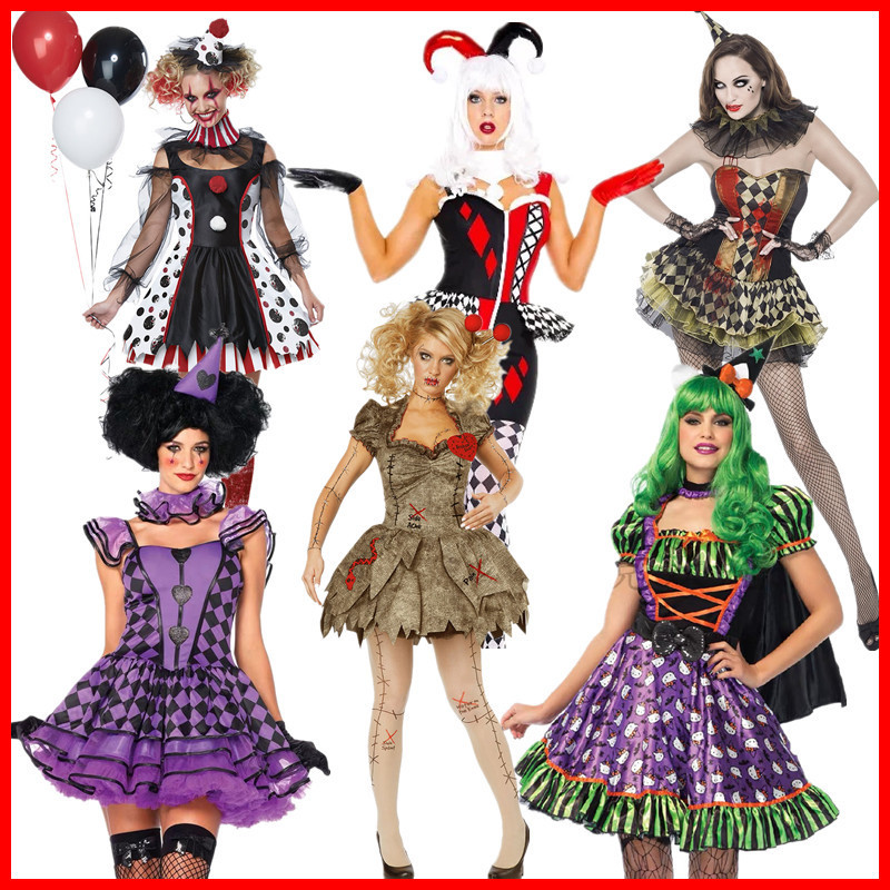 Halloween cosplay nightclub dress Easter day evil circus clown stage dress wholesale Halloween cosplay nightclub dress Easter day evil circus clown stage dress wholesale