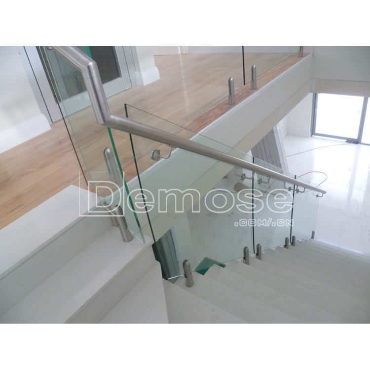 钢化落地玻璃栏杆 无框玻璃护栏 别墅公寓简约玻璃夹玻璃栏板 贸