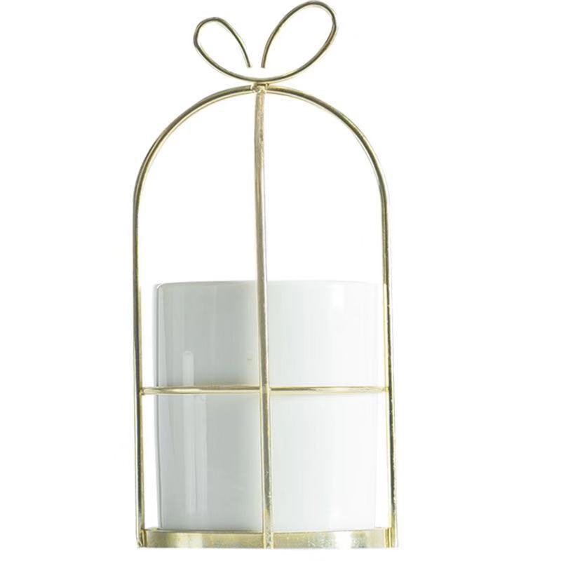 Christmas Nordic artificial flower set ceramic golden vase rose artificial plant potted home decoration flower pot_voghion.com