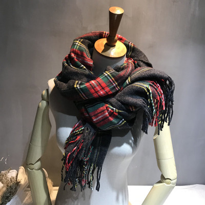 Autumn and winter new pattern scarf lattice Shawl Dual use Korean Edition tassels lovers Cashmere thickening keep warm Manufactor Direct selling