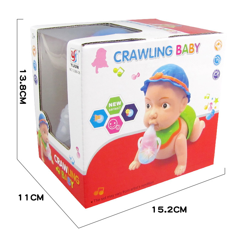 Nueva eléctrica bebé escalada simulación luz sonido música gateando puesto venta caliente al por mayor juguetes infantiles