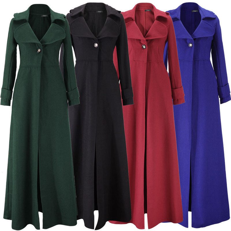 2025 European and American Women's Clothing Autumn and Winter New Woolen Outwear Women's High Collar Woolen Outwear Women's Extended Windbreaker 2025 European and American Women's Clothing Autumn and Winter New Woolen Outwear Women's High Collar Woolen Outwear Women's Extended Windbreaker