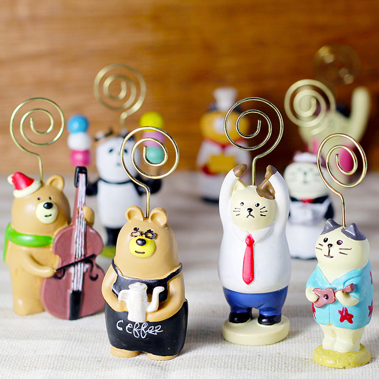 Creative Jewelry Resin Crafts Ornaments zakka Notes Holder Animal Message Holder Cat Teacher Evil Dog Pillow