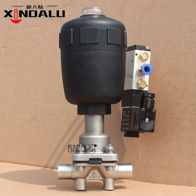 新大陆卫生级组合式隔膜阀 不锈钢双膜片带取样焊接式隔膜阀