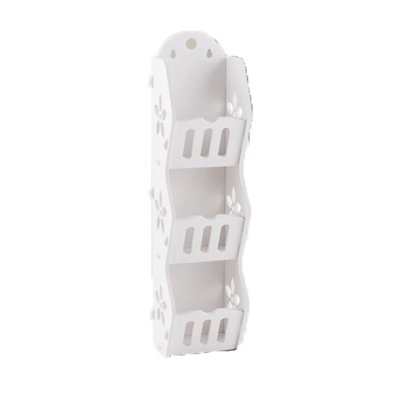 Cocina y baño de almacenamiento de rack de almacenamiento de cosméticos creativos ponche libre multi-capa de pared colgante de rack