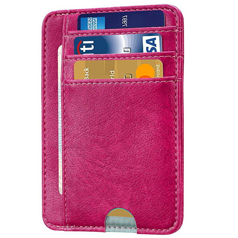 Amazon's Popular Men's Pu Large-Capacity Card Holder, Multi-Functional Wallet, High-End Horizontal Diagonal Card Slot Creative Card Holder