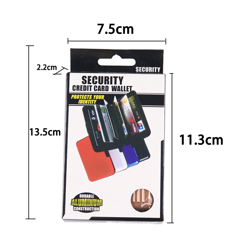 Regalo DE LA COMPAÑÍA aleación de aluminio titular de la tarjeta de crédito caja de tarjeta de visita caja de tarjeta de color de cara de aluminio caja de tarjeta bancaria anti-magnética