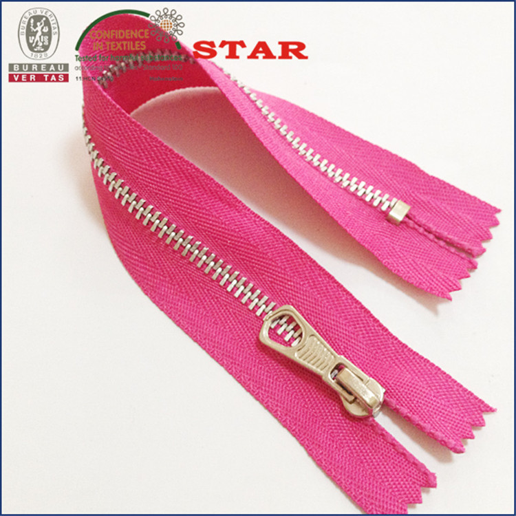 3#金属浅金玫红色连衣裙拉链品质优厂家直销环保