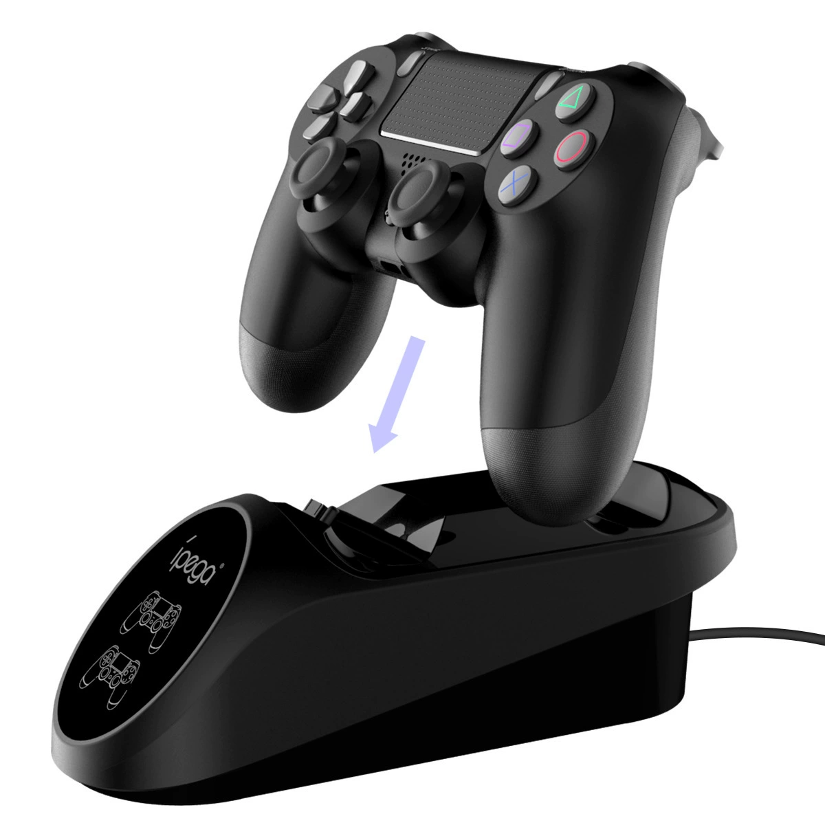 PG-9180 PS4/SLIM/Pro беспроводная рукоять двойного сиденья с зарядкой PS4 с LED-индикатором и основание для зарядки рукояти