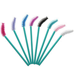 Wholesale disposable nylon eyelash brush comb portable green rod makeup brush eyebrow comb makeup makeup tools