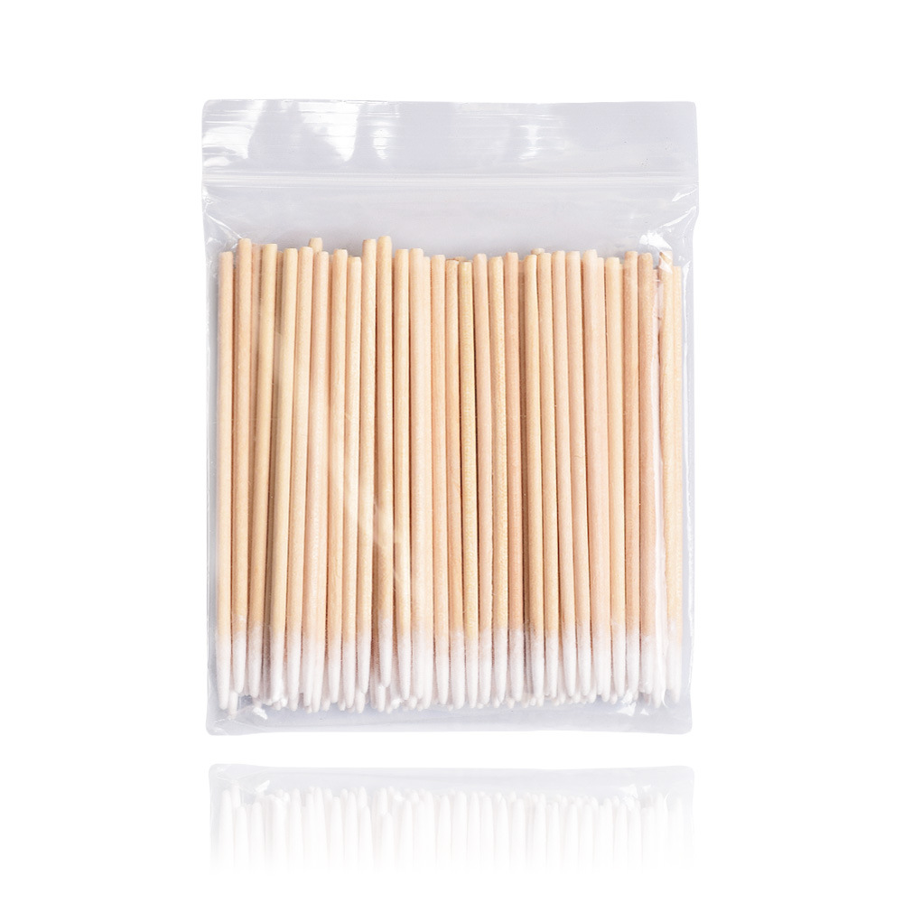 Factory direct sales of 7cm pointed cotton swabs for permanent makeup. Disposable bags of wooden pointed cotton swabs in stock.