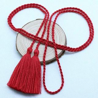 现货批发134cm涤棉双头长流苏 服装辅料装饰腰带穗子窗帘绑绳吊穗