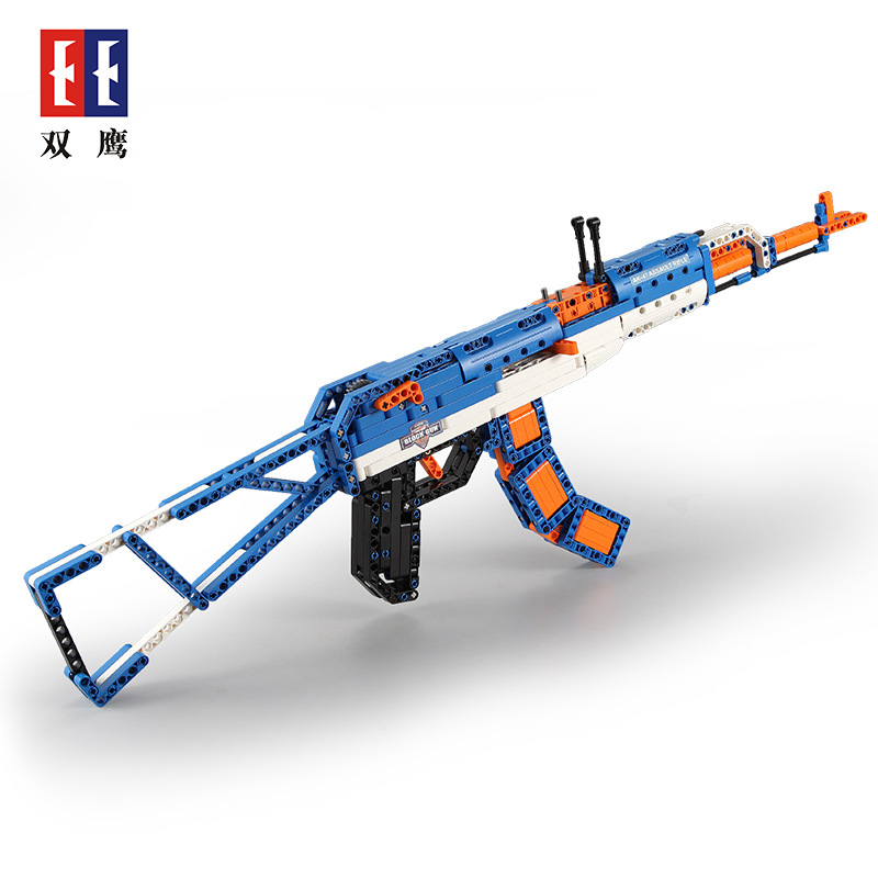 Bloques de Construcción de Rifle de Asalto AK-47 Double Eagle C81001, Juguete Disponible, Pistola PUBG, Regalo para Niños, Mini