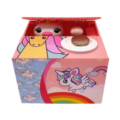 Steal money unicorn piggy bank cartoon novelty eat money steal money cat piggy bank children's toy piggy bank cross border