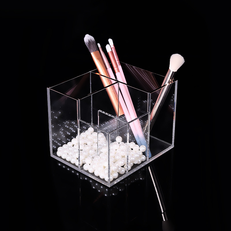 厂家生产供应亚克力桌面化妆品收纳盒化妆刷收纳盒展示盒