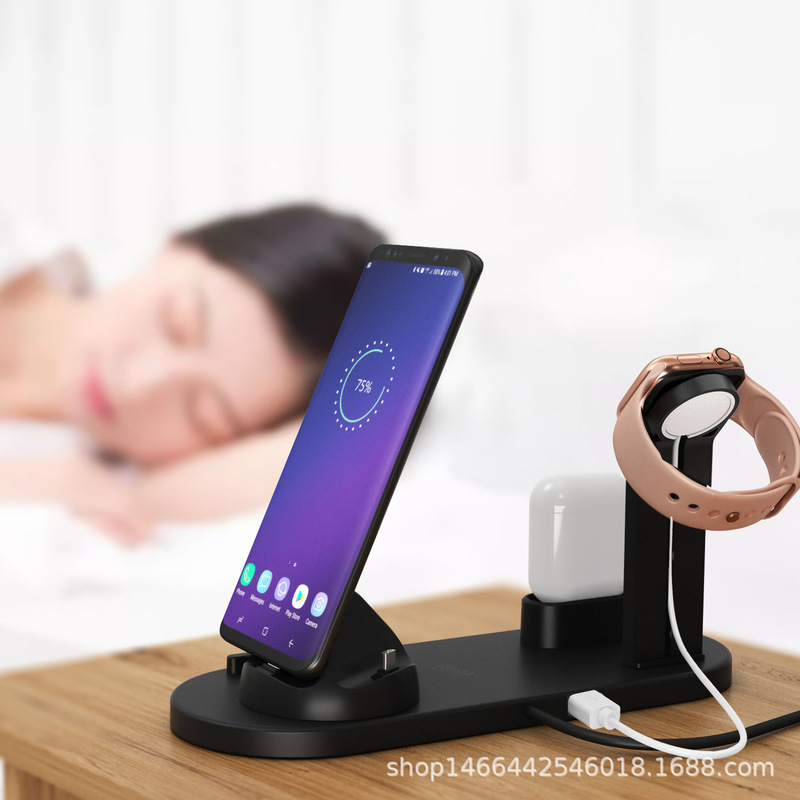 15W Four-In-One Wireless Charger for Mobile Phones, Watches, Earphones, Fast Charging Dock Stand in Stock