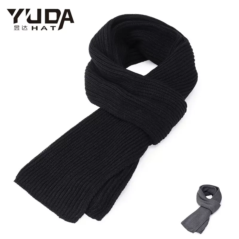 男士针织围巾 昱达 冬季保暖护脸护耳围脖 毛线编织围巾跨境同款