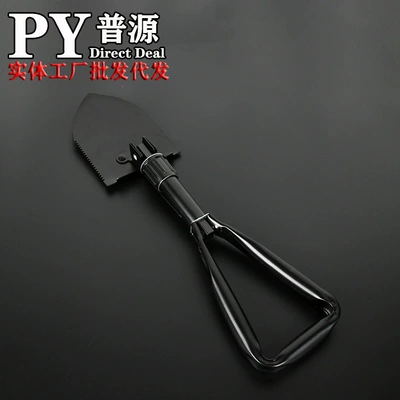 Large-sized engineer shovel multi-functional outdoor soldier shovel garden folding military manganese steel self-driving car shovel