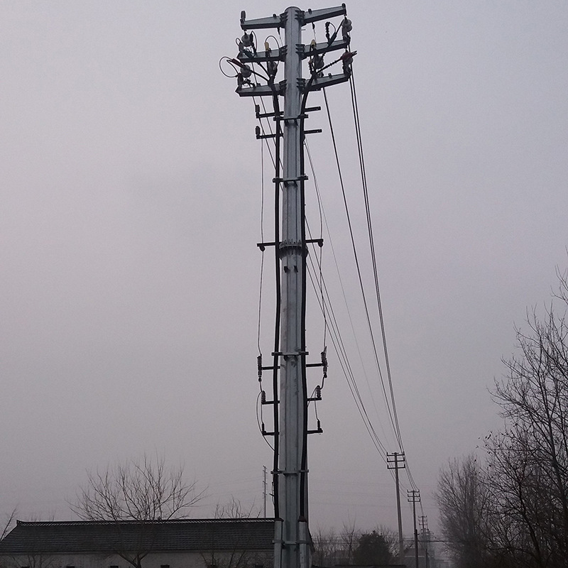 钢杆双回路电力输电钢杆输电钢杆镀锌独管塔通信钢管杆桅杆