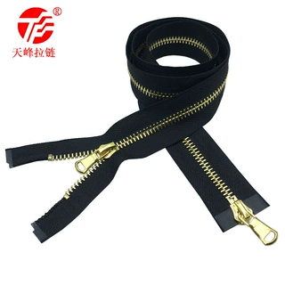 金属拉链5号双拉头镀金普通牙服装箱包上下拉拉链工厂现货批发