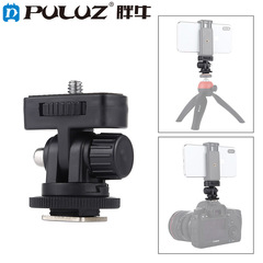 PULUZ Fat Cow 1/4 Screw Tripod Cold Shoe Mount Head Photography Stand Accessories Cold Shoe Mount Accessories