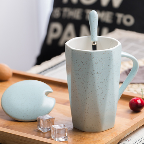 北欧insシンプルなひし形マグカップ創意カップル陶磁器カップ個性ビジネスオフィスコーヒーカップlogo|undefined
