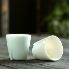 青瓷白玉瓷功夫茶具品茗杯陶瓷茶杯白瓷新中式主人杯单杯办公家用