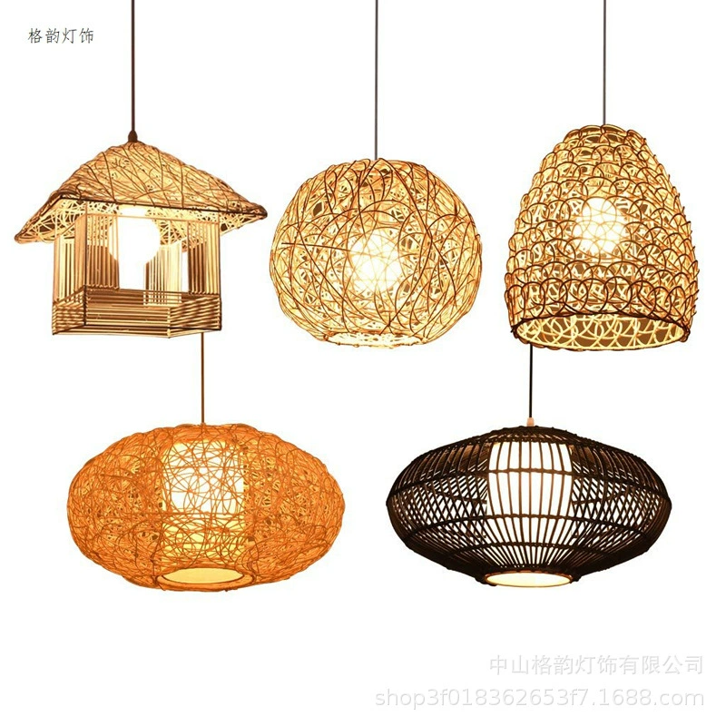 Creative ceiling lamp for living room, woven lights, Chinese style