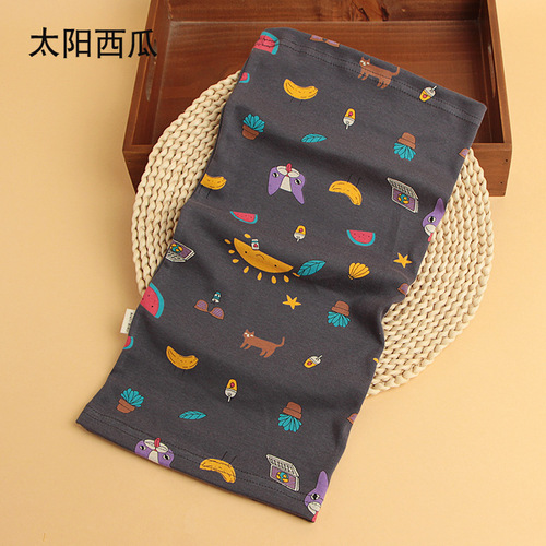 Autumn and winter printed cartoon children's neck cover cotton baby scarf single layer warm and versatile pullover scarf for boys and girls