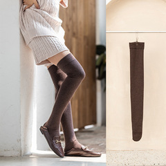 秋冬款精梳棉保暖中厚加絨過膝襪腳底硅膠襪批發