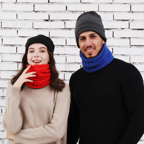 Thickened fleece multifunctional outdoor men's and women's neck warmers cycling neck windproof neck scarf hat polar fleece scarf wholesale