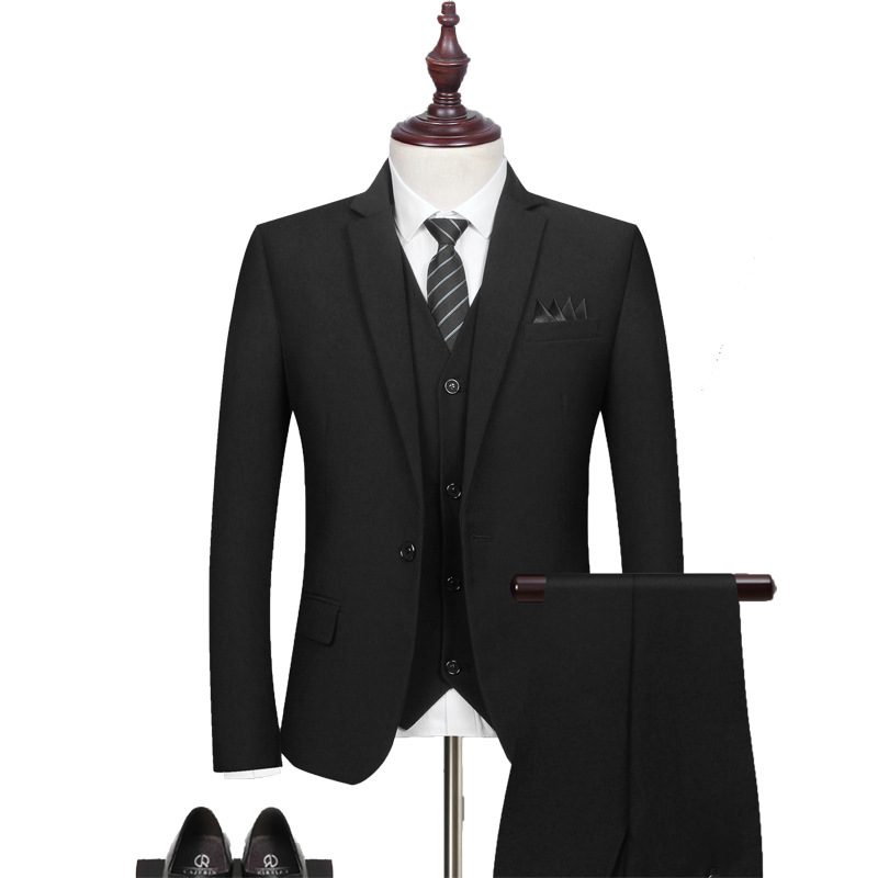Traje de primavera y otoño traje de negocios para hombres traje de hombre vestido de novia de tres piezas mejor hombre traje de grupo