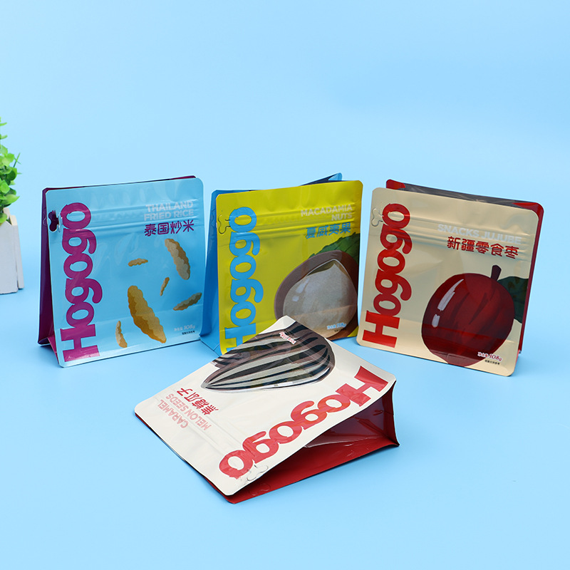 便利食品包装设计休闲真空袋坚果干果彩色塑料食品袋子批发定 制
