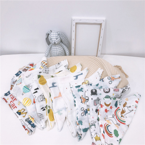 New baby 60*60 bamboo cotton gauze bath towel windproof and sunscreen gauze towel swaddle towel multi-functional cotton saliva towel